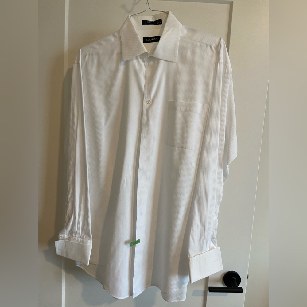 Men’s Nautica White Tuxedo Shirt – Size 16 1/2 / 34-35 – Excellent Condition